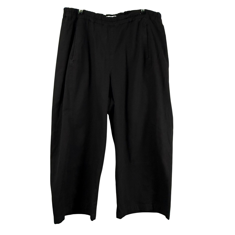 Pilcro Anthropologie Utility Elastic Waist Barrel Pants Black Cropped Womens 1X